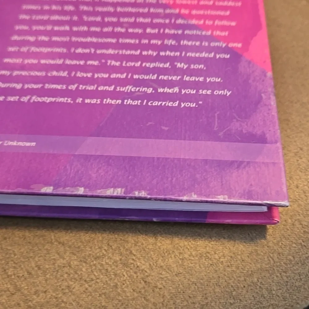 Footprints journal hardcover Inspiration Book jot notes pink and colorful pages